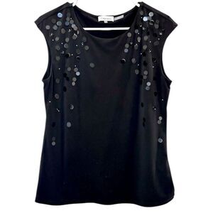 Calvin Klein Black Sequin Blouse